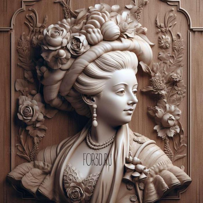 marie antoinette 1 stl model for CNC